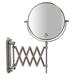 DecoBros 8-Inch Two-Sided Extension Wall Mount Mirror with 7x Magnification 13.5-Inch Extension Nickel