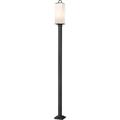 3 Light Outdoor Post Mount in Contemporary Style-120.25 inches Tall and 9.25 inches Wide-Black Finish-White Opal Glass Color Bailey Street Home