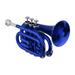 OWSOO Pocket Trumpet Bb Flat Brass Material Wind Instrument with Mouthpiece Gloves Cleaning Cloth Carrying Case