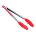 qucoqpe Cooking Food Tongs - Nonslip Stainless Steel Handle with Silicone Tips for Grilling BBQ Serving Salad Tongs Heat Resistant Tipped Tongues Tong for Air Fryer Barbeque Grill Accessories
