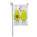 SIDONKU Cute Cartoon Avocado Couple Holding Hands Valentine Day Love Garden Flag Decorative Flag House Banner 28x40 inch