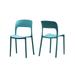GDF Studio Dean Indoor/Outdoor Stacking Dining Chairs Set of 2 Teal