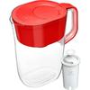 Brita Large 10 Cup Red Huron Water Filter Pitcher with 1 Standard Filter Made Without BPA