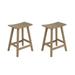 Costaelm Costaelm 24 Poly Plastic Outdoor Patio Counter Stool (Set of 2) Weathered Wood Weathered Wood