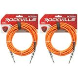 2 Rockville RCGT20O 20 1/4 TS to 1/4 TS Guitar/Instrument Cable