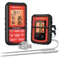 ThermoPro TP20BW Wireless Meat Thermometer with Dual Meat Probe Digital Cooking Food Meat Thermometer Wireless for Smoker BBQ Grill Thermometer