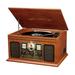Victrola 6-in-1 Nostalgic Bluetooth Record Player with 3-Speed Turntable with CD and Cassette Maghony