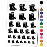Rubber Rain Boots Water Resistant Temporary Tattoo Set Fake Body Art Collection - Black