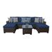 Afuera Living 7 Piece Outdoor Wicker Patio Furniture Set 07a in Navy