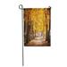 KDAGR Colorful Fall Autumn Park Path Golden Leaves on Trees Green Garden Flag Decorative Flag House Banner 12x18 inch