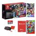 Nintendo Switch w/ Neon Blue & Neon Red Joy-Con + Mario Kart 8 Deluxe Download + Super Mario: Odyssey + Switch Carrying Case + 64GB MicroSD Memory card + 3 Month Nintendo membership