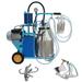 INTBUYING Electric Cow and Goat Piston Milking Machine with 25L Stainless Steel Bucket