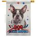 Breeze Decor Patriotic Gray Boston Terrier Animals Dog 28 x 40 in. Double-Sided Decorative Vertical House Flag for Decoration Banner Garden Yard Gift