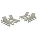 GDF Studio Camdyn Outdoor Mesh and Aluminum Adjustable Chaise Lounges Set of 4 Silver and Gray