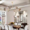 Adjustable Smoke Grey Glass Shades Chandelier Globes Pendant 8 Light