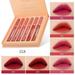 SHELLTON 6pcs Matte Liquid Lipstick with Lip Plumper Makeup Set Velvety Long Lasting High Pigmented Nude Waterproof Lip Gloss Kit Girls Women Make Up Gift Set