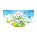 Easter Semicircle Garden Flag Spring Cute Welcome Fan-Shaped Flag with Bunny Colorful Print for Balcony Yard Holiday Home Decor