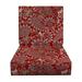 RSH DÃ©cor Indoor Outdoor Foam Deep Seating Cushion Set 24 x 24 x 5 Seat and 24 x 21 x 3 Back Eastman Berry Red Paisley