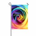 PKQWTM Macro of rainbow rose flower and colorfull petals Yard Decor Home Garden Flag Size 12x18 Inches