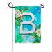 America Forever Summer Flowers Birds Monogram Garden Flag Letter B 12.5 x 18 inches Hummingbird Calla Lily Spring Floral Double Sided Vertical Outdoor Yard Lawn Decorative White Floral Garden Flag