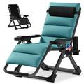 NAIZEA Zero Gravity Chair Folding Portable Reclining Lawn Recliner Patio Chaise Lounge Chair with Removable Cushion