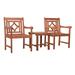 Malibu Outdoor Patio Wood 3-Piece Conversation Set