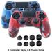 Silicone Skin for PS4/PS4 SLIM/PS4 PRO Controller - Anti-slip Covers for DualShock 4 - Protector Case for Sony PS4/Slim/Pro Accessories - 2 Pack PS4 Controller Skins - Camo Blue & Camo Red