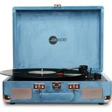 Arkrocket Curiosity Suitcase Bluetooth Turntable Vintage 3-Speed Record Player with Built-in Speakers Upgraded Turntable Audio Sound (Blue Velvet)