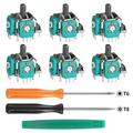 EEEkit 3D Analog Joysticks Repair Kit Fit for Xbox One/ Xbox Series S/Xbox One Elite/Regular Controllers with T6 T8 Security Torx Screwdriver 6 Joysticks & Prying Tool
