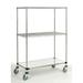 21 Deep x 36 Wide x 60 High 1200 lb Capacity Mobile Unit with 2 Wire Shelves and 1 Solid Shelf