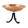 Hammered Copper Birdbath with Tripod Stand