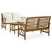 Suzicca 3 Piece Patio Set with Cushions Solid Acacia Wood