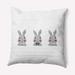 Simply Daisy 16 inch Bunny Triplets Easter Indoor/Outdoor Throw Pillow