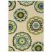 HomeRoots 384327 7 x 10 ft. Ivory Indigo & Lime Medallion Disc Indoor & Outdoor Area Rug