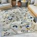 Well Woven Neveh Grey Floral Indoor/Outdoor High-Low Pile Area Rug 3 11 x 5 3