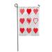 KDAGR Red Love Hearts Sketch Shape Valentine Cartoon Symbol Drawn Garden Flag Decorative Flag House Banner 12x18 inch