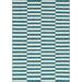 Unique Loom Striped Indoor/Outdoor Striped Rug Teal/Ivory 8 x 11 4 Rectangle Geometric Contemporary Perfect For Patio Deck Garage Entryway