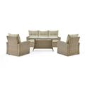 Canaan All-Weather Wicker Outdoor Set with Sofa 2 Chairs and High Cocktail Table