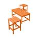 WestinTrends Malibu 3-Pieces Outdoor Table Set Includes 1 Coffee Table and 2 Side Table All Weather Poly Lumber Adirondack Patio Furniture Set Orange