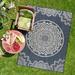 CAMILSON Indoor Outdoor Rug 6 x 9 Blue Medallion Area Rugs