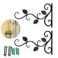 Hanging Plant Bracket NKTIER 2 Pcs Wall Hanging Iron Hook Plant Stand Garden Hanging Basket Plant Hook Wall Hanging Flower Pot Outdoor Decoration