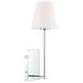 Steel 1 Light Wall Sconce in Contemporary Style with White Opal Glass-17.5 inches H X 6 inches W-Polished Chrome Finish Bailey Street Home