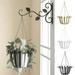 Cheer.US Hanging Railing Planter Iron Art Hanging Baskets Flower Pot Holder Hanger Over The Metal Fence Rail for Patio Balcony Porch or Fence Planters Assemble-11.02 x 11.02 x 5.91