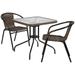 Bowery Hill 2 Piece Square Patio Dining Set in Black and Brown