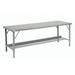 Global Industrial 606763 120 x 28 in. Heavy-Duty Extra Long Folding Assembly Workbench Gray