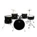Fithood Full Size Adult Drum Set 5-Piece Black with Bass Drum two Tom Drum Snare Drum Floor Tom 16 Ride Cymbal 14 Hi-hat Cymbals Stool Drum Pedal Sticks