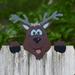 Christmas Santa Claus Fence Peeker Decoration Reindeer Peeking Garden Yard Art Xmas Home Patio DIY Holiday Decor Outdoor Cute Garden Fence Sign Ornament