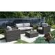 Latitude Run Nolen 5 Piece Rattan Sectional Set with Cushions