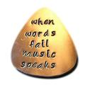 When Words Fail Music Speaks - Copper Hand Stamped Aluminum Guitar Pick