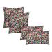 RSH DÃ©cor Indoor Outdoor Set of 4 Pillows 2 - Square 20â€� x 20â€� and 2 â€“ Lumbar 20 x 12 Cranston Multi Color Floral